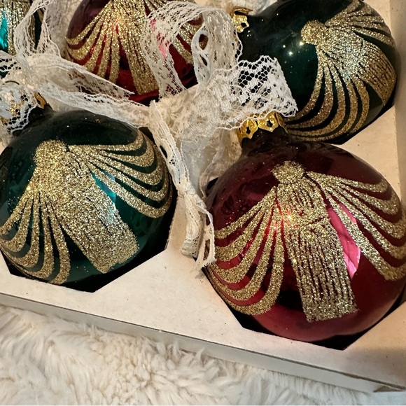 Vintage Rauch Red Glass Ball Christmas Ornaments Box Of 18 - Picture 4 of 15